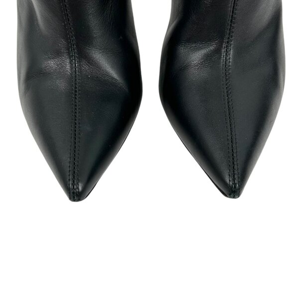 Gianvito Rossi Black Leather Lucite Heeled Pointed Toe Boots - Picture 6 of 15